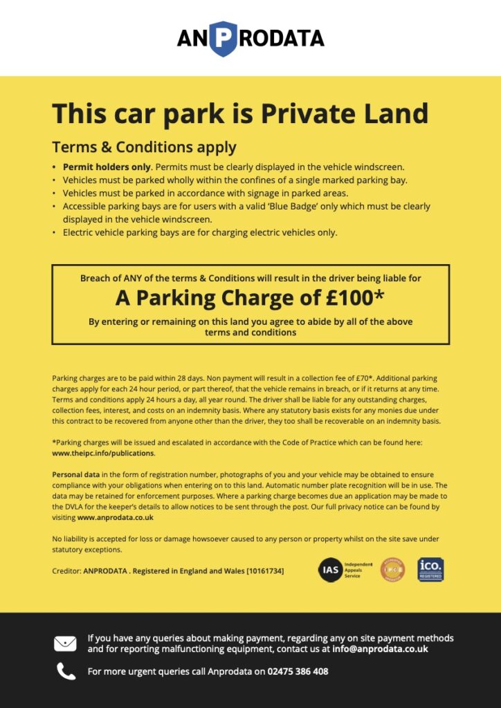 anprodata carparkt&c's entrysignage v2